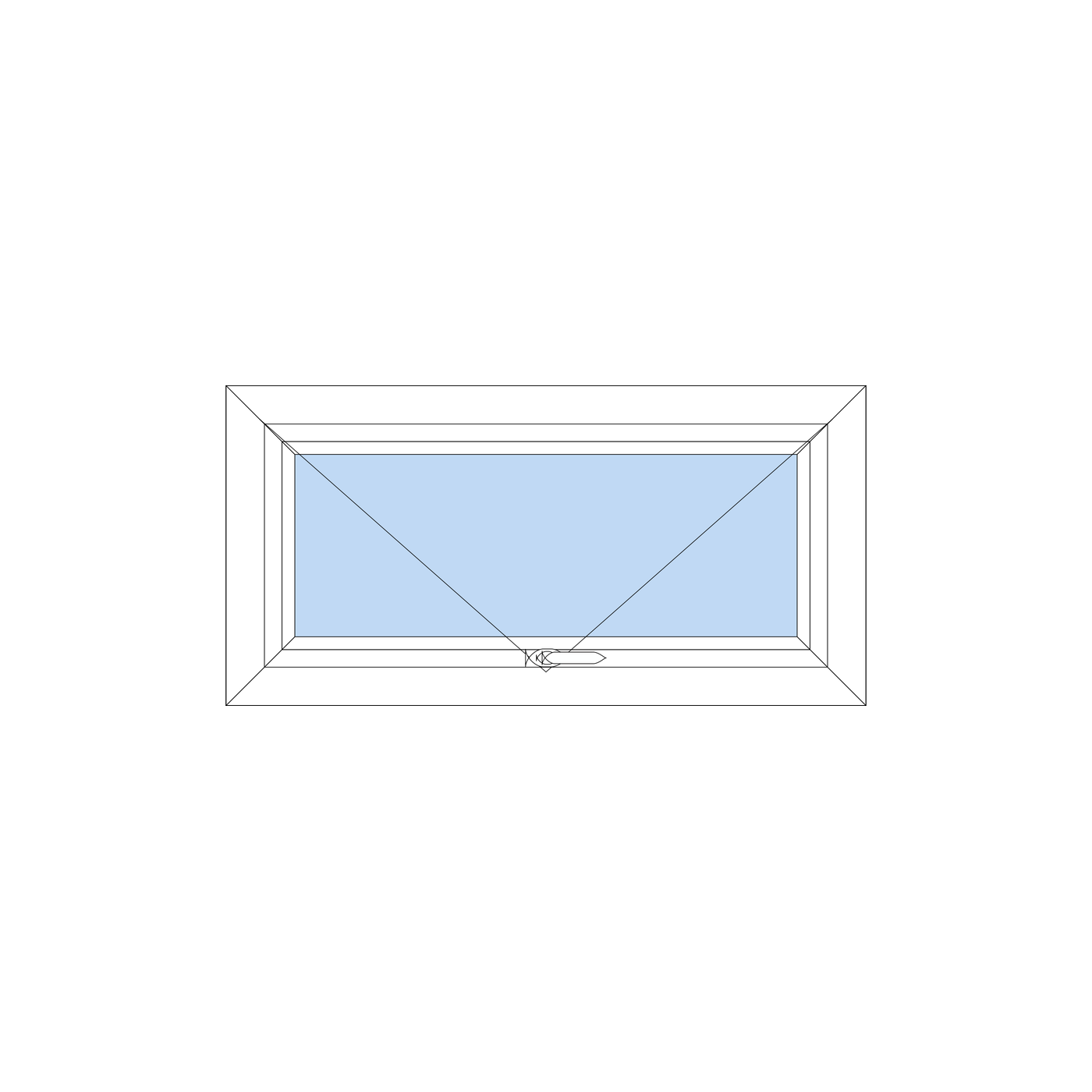 Opera Casement - Top Hung 1000x500
