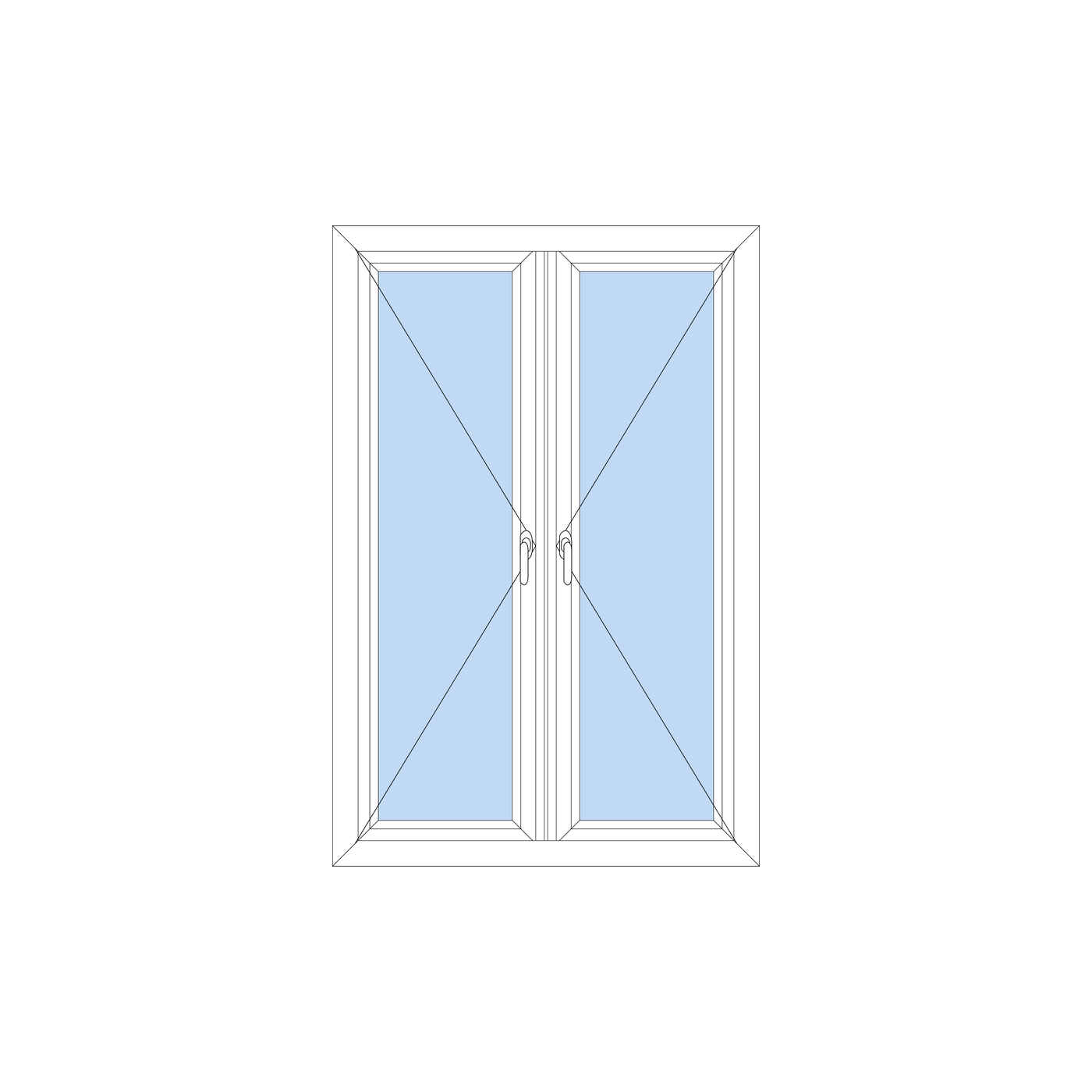 Opera Casement - Double Side Hung 1000x1500